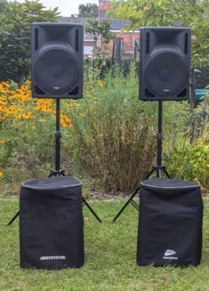 3. Actieve Boxen 15 Inch 2 weg PLX 15 jb systems GOED ++, Audio, Tv en Foto, Luidsprekerboxen, Zo goed als nieuw, Front, Rear of Stereo speakers