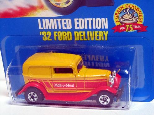'32 Ford Delivery "Malt-O-Meal” Hot Wheels Limited Edition, Hobby en Vrije tijd, Modelauto's | Overige schalen, Nieuw, Auto, Ophalen of Verzenden
