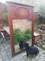 Mooie grote antieke eiken Art Deco spiegel van 29/12/1922, Ophalen, Rechthoekig, 100 tot 150 cm, 150 tot 200 cm