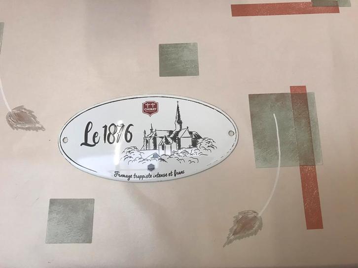 Panneau publicitaire en émail Chimay, Collections, Marques de bière, Comme neuf, Panneau, Plaque ou Plaquette publicitaire, Enlèvement ou Envoi