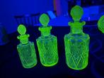 Scailmont Uranium glas. Parfumflesjes. Art Deco., Antiek en Kunst, Ophalen of Verzenden