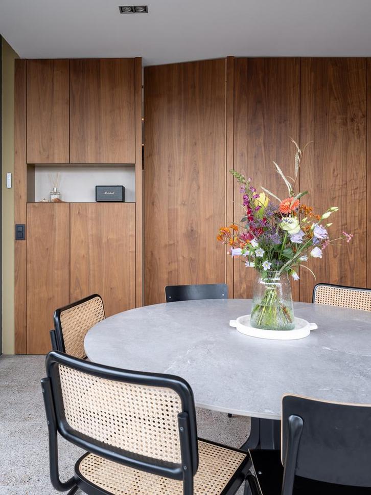 Keramische eettafel Joli Fizz Big Round, Huis en Inrichting, Tafels | Eettafels, Zo goed als nieuw, Vijf personen of meer, Rond