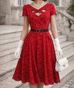 leuke vintage / retro jurk van voodoo vixen, Kleding | Dames, Jurken, Maat 38/40 (M), Verzenden, Zo goed als nieuw, Voodoo vixen