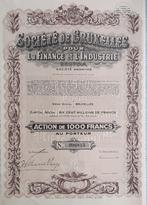 Société - BRUFINA - Bruxelles - action de 1000 francs - 1935, Ophalen of Verzenden, 1920 tot 1950, Aandeel