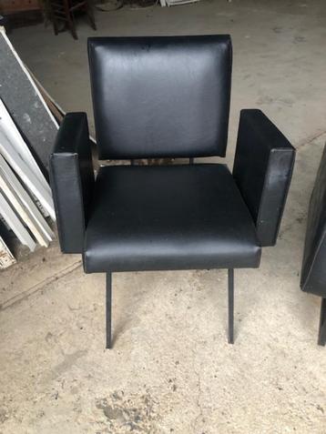 fauteuil  design  cuir   1960   vintage 