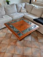 Table basse bois et pierre avec compartiment intérieur t int, 50 à 100 cm, 50 à 100 cm, Enlèvement, Utilisé