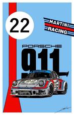 Metalen reclamebord Martini Porche 911 retro vintage mancave, Verzamelen, Ophalen of Verzenden, Nieuw, Reclamebord