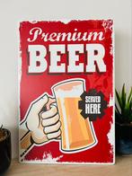 Metalen reclamebord Premium Beer, Nieuw, Reclamebord, Ophalen of Verzenden