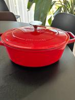 Cyril Lignac Ovale braad-/stoofpan 30cm gietijzer rood, Ophalen, Zo goed als nieuw, Gietijzer, Koekenpan of Braadpan