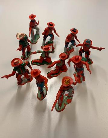 Lot de 11 figurines Crescent Toys Cowboy année 1960 vintage. beschikbaar voor biedingen