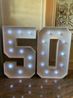 cijfer 50 lichtgevend 1 meter hoog, Ophalen, Zo goed als nieuw