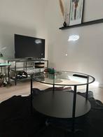 Zwartbruin/glazen salontafel, Ophalen, Zo goed als nieuw