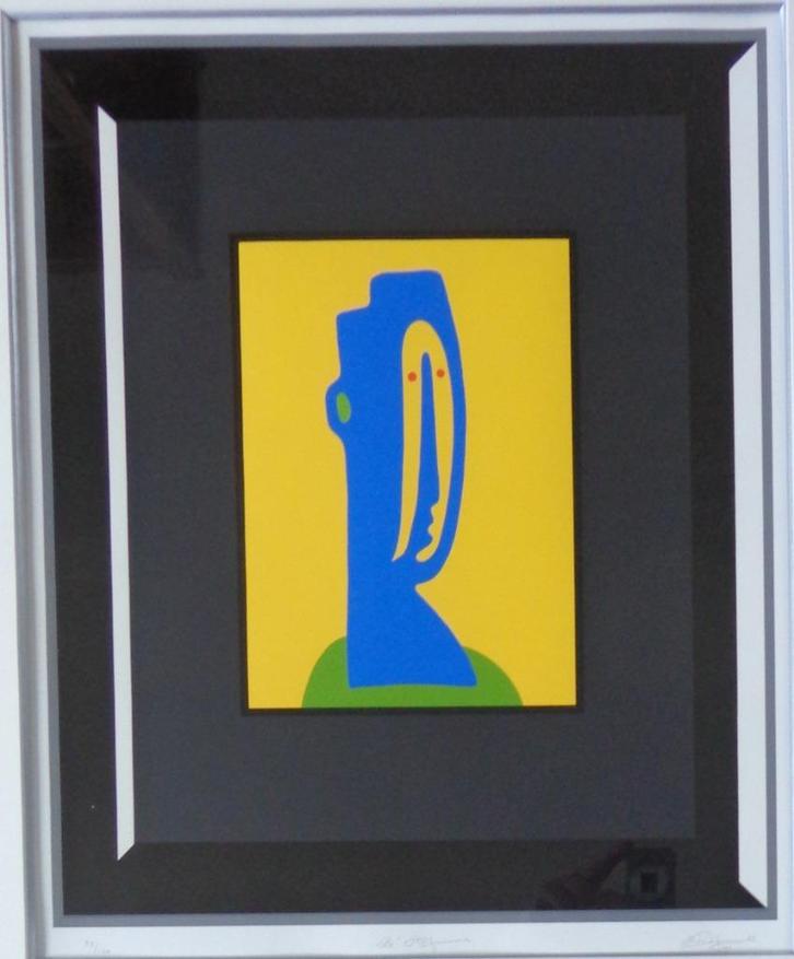 MICHEL HUSS / L' AFRICAINE / KLEURZEEFDRUK / 85x75cm / KADER, Antiek en Kunst, Kunst | Litho's en Zeefdrukken, Ophalen