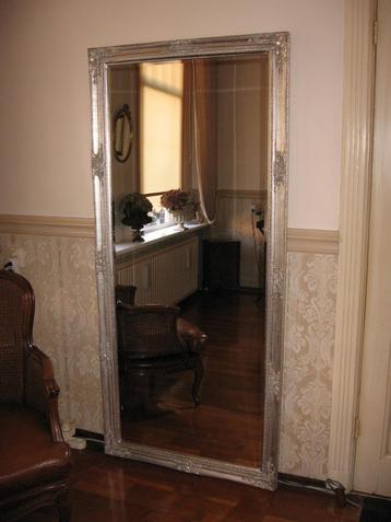 Chique!! Old-Zilver "Facet" Lange 183x83cm "Barok" Spiegel beschikbaar voor biedingen