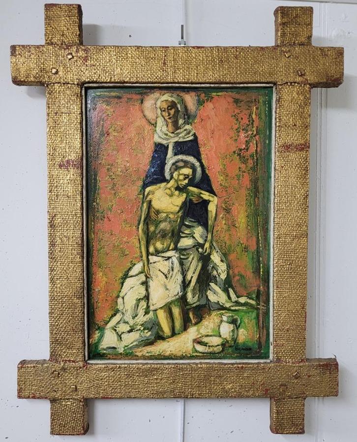 BROEDER MAX, Piëta, Antiek en Kunst, Kunst | Schilderijen | Klassiek, Ophalen of Verzenden