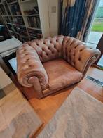 2x Chesterfield éénzit fauteuils by Natuzzi, Huis en Inrichting, Ophalen, Gebruikt, Leer