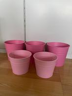Set roze potten metaal, Tuin en Terras, Ophalen, Zo goed als nieuw, Metaal