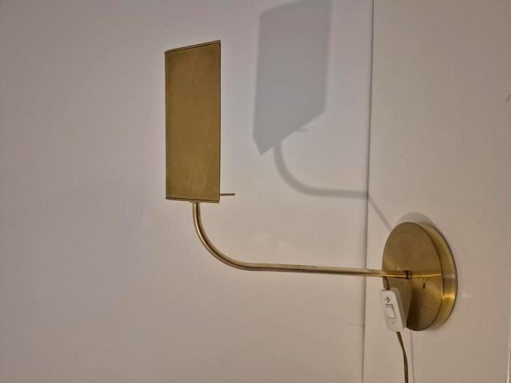 Mooie Goudkleurige Vintage Bureaulamp/Notarislamp, Huis en Inrichting, Lampen | Tafellampen, Gebruikt, Minder dan 50 cm, Metaal