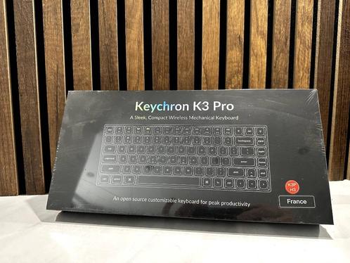 Clavier Keychron K3 Pro ISO FR, Computers en Software, Toetsenborden, Nieuw, Azerty, Draadloos, Ergonomisch, Gaming toetsenbord