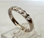 Prachtige 18krt gouden ring/ 7 diamanten 0.35ct/ maat 17,5mm, Enlèvement ou Envoi, Or, 17 à 18, Femme