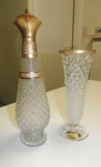 Kristallen vaas en wijnkruik (Boheme L.G), Antiek en Kunst, Antiek | Glaswerk en Kristal, Ophalen of Verzenden