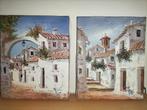 Deux toiles La Cala de Mijas, Peinture, Utilisé, Enlèvement ou Envoi