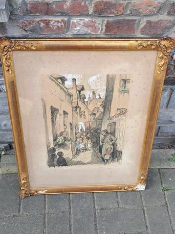 lithographie rehausse de pastel signe romeo dumoulin beschikbaar voor biedingen
