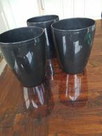 3 bloempotten, Ophalen, Kunststof, Minder dan 25 cm