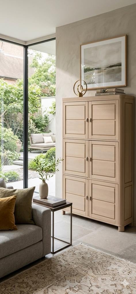 Prachtige eikenhouten designkast 6 deuren, Ophalen of Verzenden