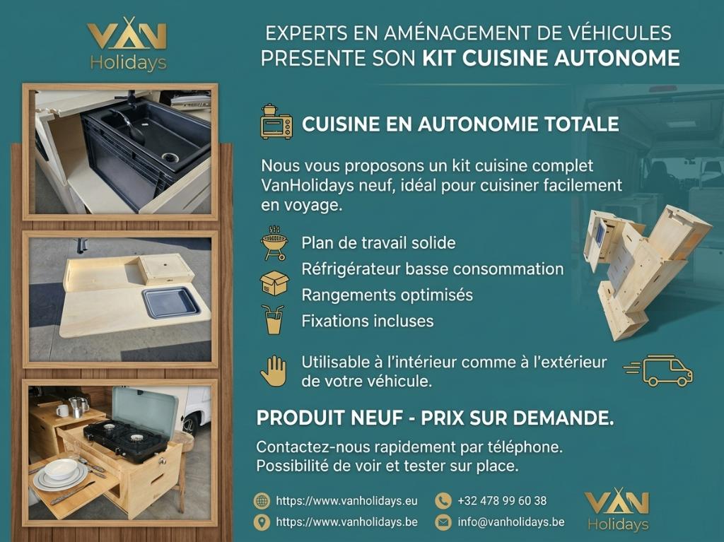 Cuisine en autonomie dans ton véhicule – Kit VanHolidays, Caravanes & Camping, Enlèvement ou Envoi