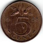Nederland : 5 Cent 1958 KM#181 Ref 16624, Ophalen of Verzenden, Koningin Juliana, 5 cent, Losse munt