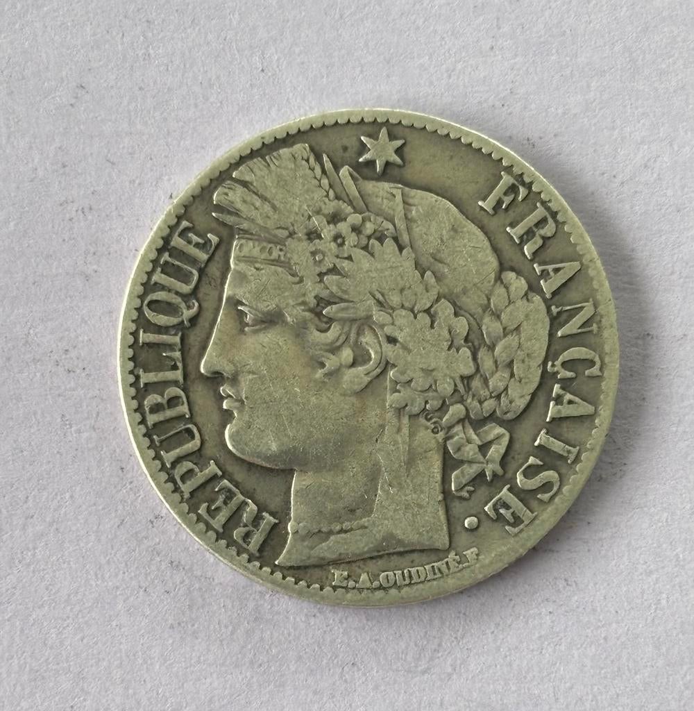 1 Fr France 1871 A, Enlèvement ou Envoi, France, Monnaie en vrac, Argent