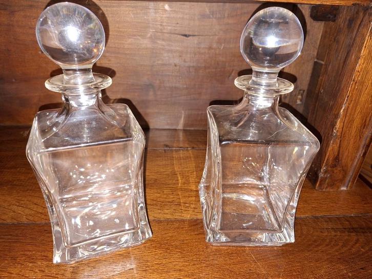 2 kristallen Whisky karaffen Villeroy Boch, jaren 1960, Antiek en Kunst, Antiek | Glaswerk en Kristal, Ophalen of Verzenden