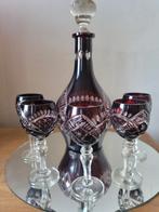 Service liqueur carafe+verres taillé/Roumanie/1970/vintage, Antiquités & Art, Enlèvement ou Envoi
