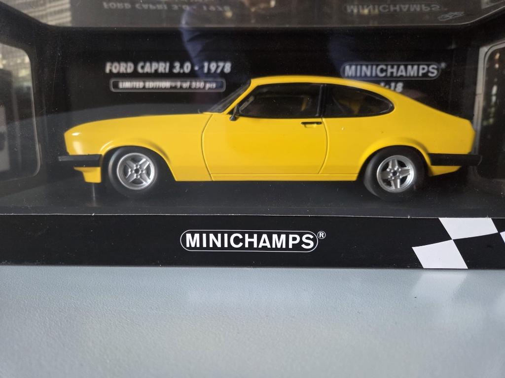 Minichamps Ford Capri 3.0 1978 Yellow 155788601, Hobby en Vrije tijd, Ophalen of Verzenden, Nieuw, Auto, MiniChamps
