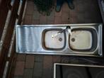 afwasbak dubbel, Doe-het-zelf en Bouw, Sanitair, Ophalen, Gebruikt, Inox, Wastafel