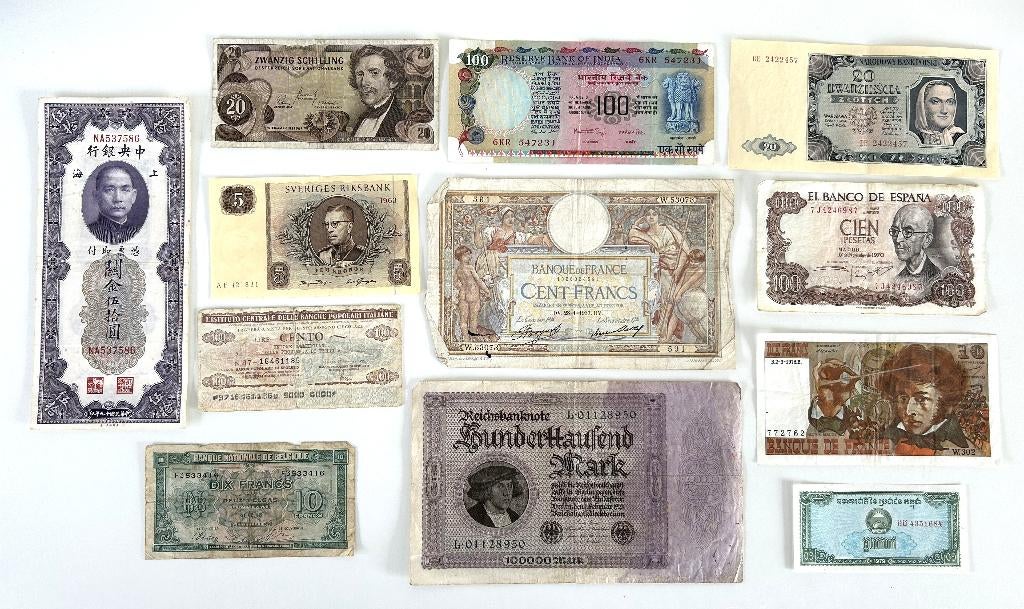 Lot 1, 12 notes, Enlèvement ou Envoi, Belgique, Billets en vrac