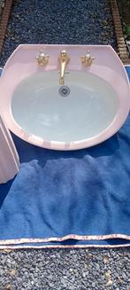 Vintage Roze Wastafel + Zuil "Cesam Italiaans Design, Ophalen