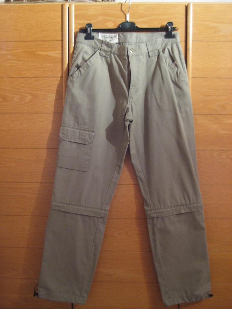 Groengrijze afritsbare herenbroek - maat 34 (medium), Kleding | Heren, Broeken en Pantalons, Ophalen of Verzenden, Zo goed als nieuw