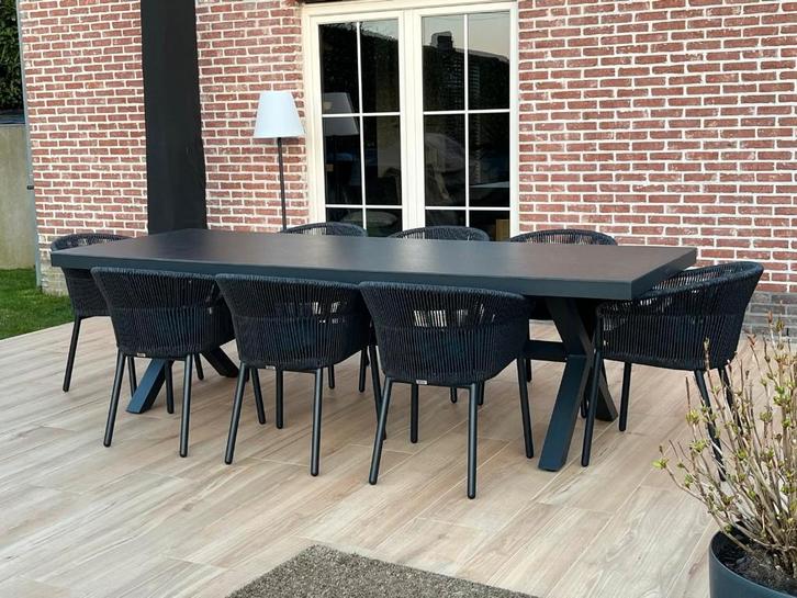 Ensemble table à manger + chaises de jardin, Jardin & Terrasse, Tables de jardin, Neuf, Rectangulaire, Aluminium, Enlèvement