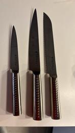 Lot de trois couteaux japonais, Résiste au lave-vaisselle, Ensemble de couverts, Comme neuf, Enlèvement