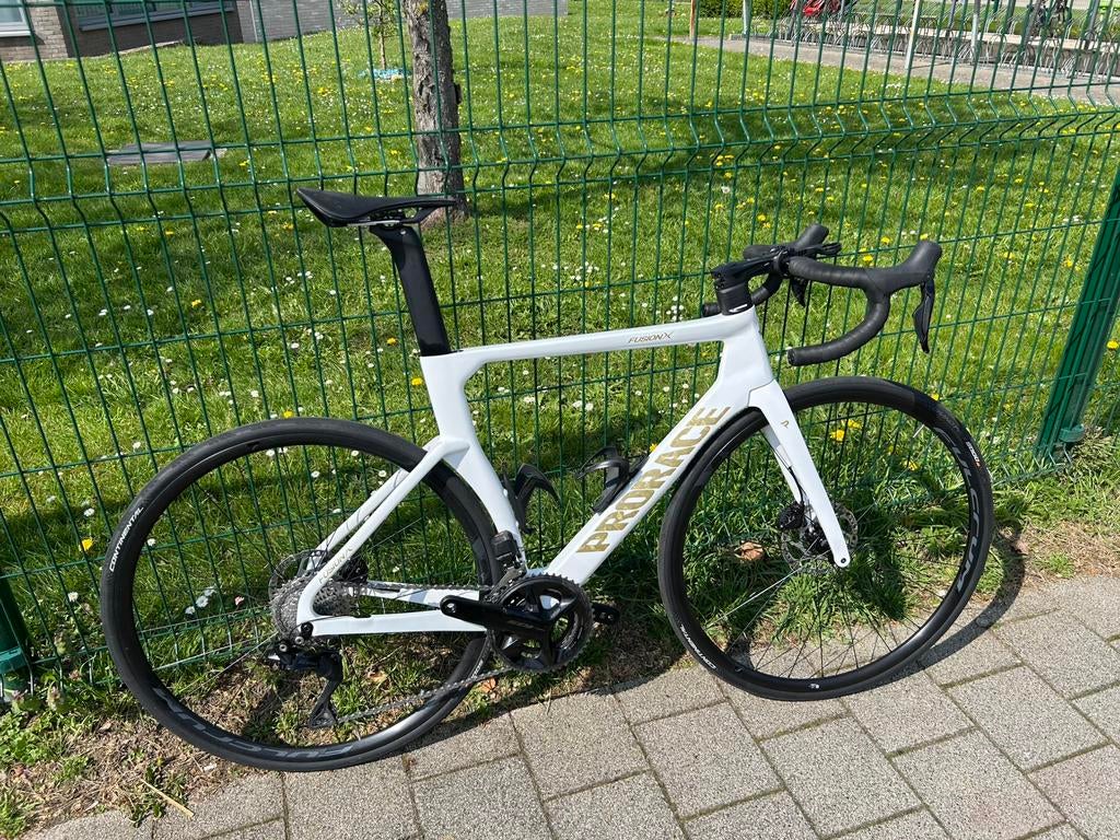 Pro race fusion X Di12 105 M - maat 54 - wit-goud - aero, Fietsen en Brommers, Ophalen, Zo goed als nieuw, Carbon