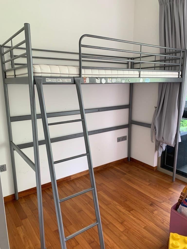 één persoon hoogslaper, Maison & Meubles, Chambre à coucher | Lits superposés & Lits mezzanines, Lit mezzanine, Enlèvement