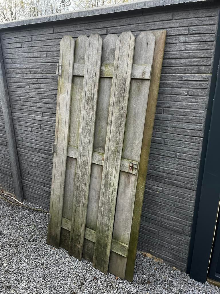2 x Poortjes 1 x 0,85 x 1,80 h 1 x 0,95 x 1,80 h, Tuin en Terras, Ophalen, Zo goed als nieuw, Hout