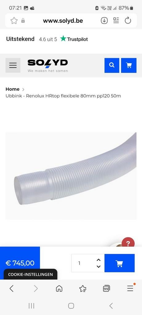 Tuyau souple Ubbink Rolex PP, Bricolage & Construction, Enlèvement