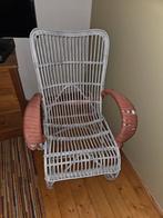 Chaise blanche vintage en osier, Jardin & Terrasse, Enlèvement, Osier