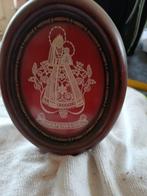 Vintage souvenir Scherpenheuvel kant in houder met glas, Antiek en Kunst, Ophalen