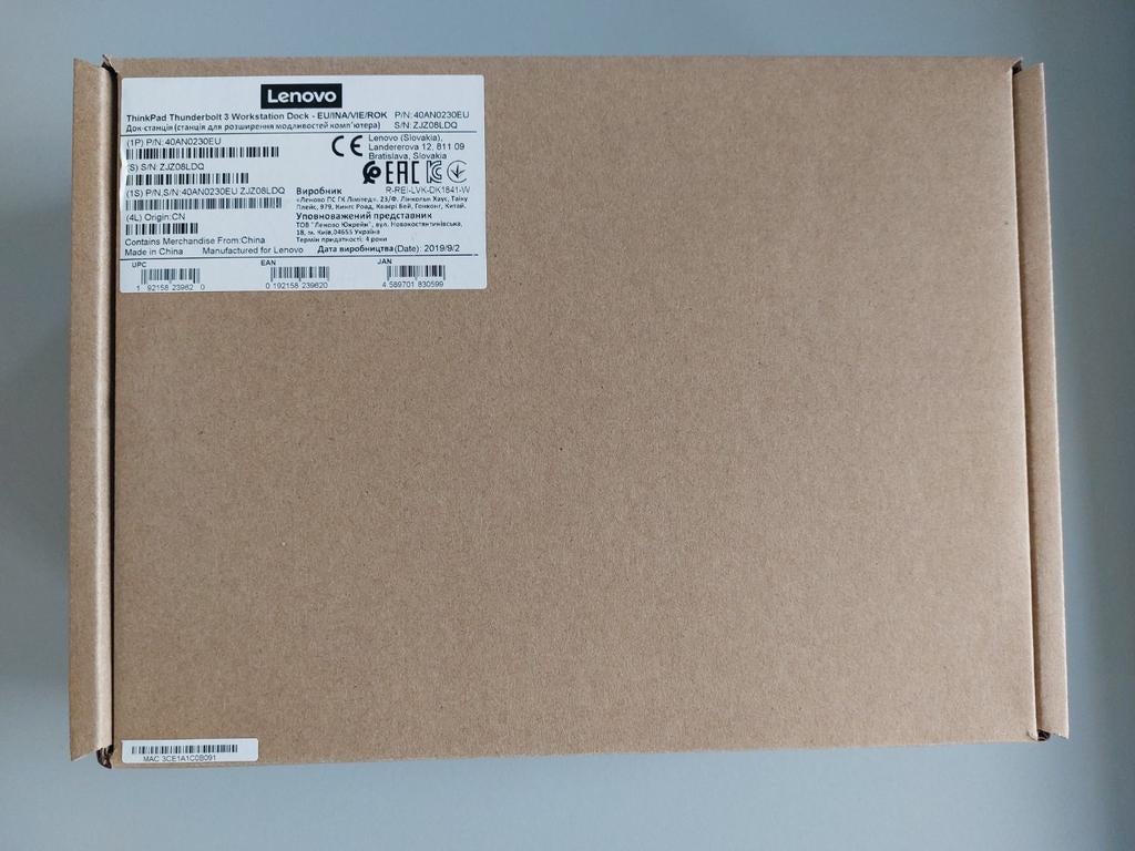 ThinkPad Thunderbolt Docking Station, Computers en Software, Muizen, Ophalen, Nieuw