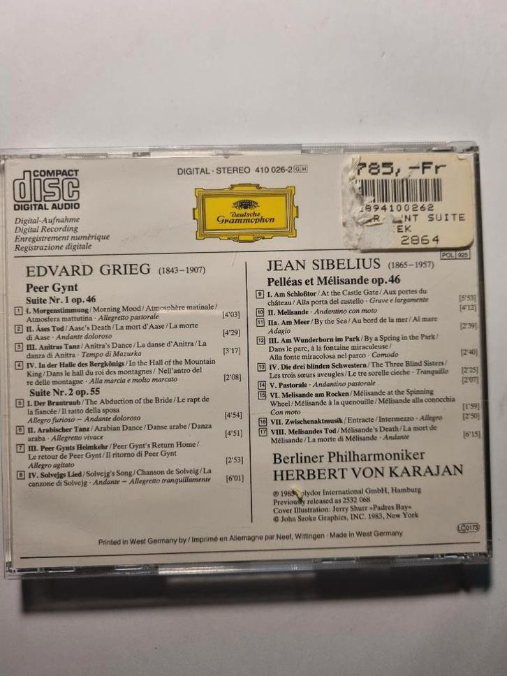 Grieg* / Sibelius* - Berliner Philharmoniker • Herbert von, CD & DVD, CD | Pop, Utilisé, Envoi