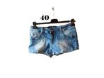 (14)- short jeans femme t.40 bleu - michelle -, Kleding | Dames, Broeken en Pantalons, Maat 38/40 (M), Kort, Blauw, Ophalen of Verzenden